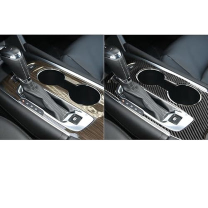Black Carbon Fiber Compatible with Chevrolet/Chevy Malibu 2016 2017 2018 2019 2020 2021 2022 2023 2024 2025 Accessories Car Gear Shift Control Anti-Scratch Panel Cover Interior Trim Decal -C - color: Gear Shift Panel -C