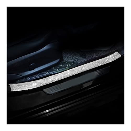 2PCS Car Door Edge Entry Guard, Bling Anti-Collision Adhesive Sticker/Protector Strip for Car Door Sill, Rear Bumper, Universal for Most Cars, SUV, Auto Accessories for Women (Black White/2.8"x17.8") - color: Black/White, size: 2.8" x 17.8"