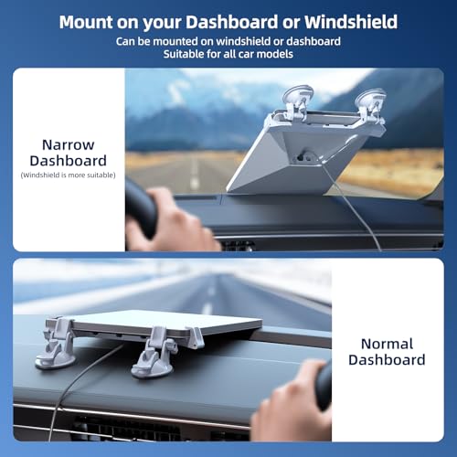 for Starlink Mini Car Mount for Dashboard, for Starlink Mini Suction Cup Mount for Dashboard & windshield, Secure Mounting Kit for Most Vehicles and Ensures Stable Driving and Satellite Signal