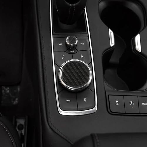WINKA Center Console Multimedia Knob Button Cover Compatible with Cadillac Escalade XT5 CT5 CT6 XT4 XT6 CT6 Crabon Fiber Media Button Cover Trim Interior Modification Trims for Car Accessories