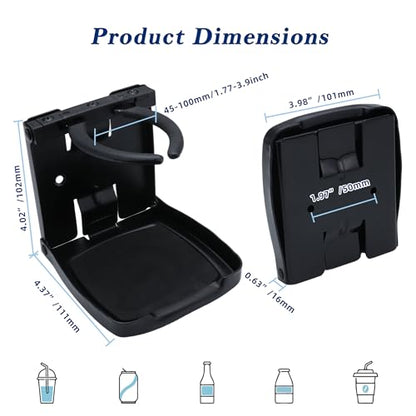 YANYUCB 304 Stainless Steel Adjustable Folding Cup Holders,Matte Black Boat Drink Cup Holder,Folding Wall Car Desk Cup Holder for Trucks,RVs,Vans,Boats,Campers,Caravans(1 Pack) - style: Matte Black