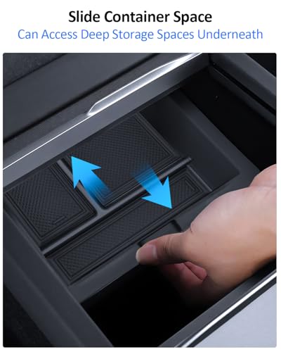 for Tesla Center Console Organizer Model Y Juniper Model 3 Highland Accessories 2025 2026 Upgrade Refreshed Car Organizer Storage Tray Hidden Storage Box Cup Holder Armrest Lower Tray 6PCS - size: Juniper & Highland (Style 4)