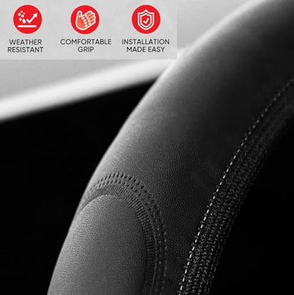 for Raiders Car Steering Wheel Cover, 14-15 Inch Leather Grip | Non-Slip & Sweat-Resistant Design, Fit for Most Cars, SUVs, Trucks (SWC-BTX) - size: SWC-BTX