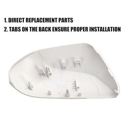 Right Passenger Side Car Mirror Cap Cover Compatible with Toyota Prius 2016 2017 2018 2019 2020 2021, Direct Replacement, 87915-47070, White - color: white, size: Right