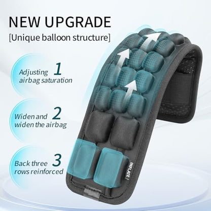 JFT Shoulder Strap Pad 3D Air Cushion Adjustable Air Pressure Suitable for All Kinds of Backpacks 2Pcs(Black) - size: Four Rows