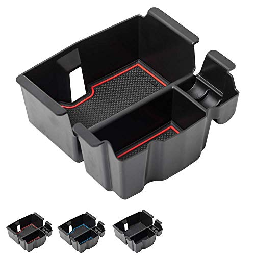 EDBETOS Center Console Organizer Tray Compatible with Jeep Wrangler JL/JLU 2018-2023 2024 2025 2026 and Gladiator JT Truck 2020-2026 Insert Accessories - Won't Covers The Light Inside (Red Trim) - color: Red
