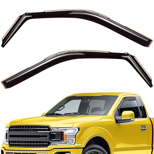 Extra Durable Window Deflectors in-Channel Window Visors Rain Guards Fit for Ford F150 2015-2020 Regular Cab, Sun Visors, Wind Vent for Shades, Exterior Car Accessories - 2pcs. AG0763 - color: For Ford F150 15-20