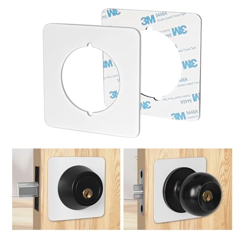 Door Knob Plates Square Version, White, Thick, Door Reinforcement, Scar Plates for Door Knob/Deadbolt, Door Handle Cover Filler Fixing Repair Backplate (2 Pcs, White) - color: White, size: 2 pcs