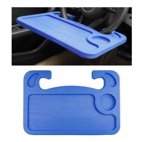 Car Steering Wheel Desk, Multifunctional Auto Seat Stand Trays for Eating and Working, Double Sided Design Steering Wheel Table Desk for Laptop, Food, Car Accessories (Blue) - color: Blue