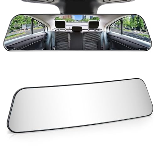 JOYTUTUS Rearview Mirror, 12 Inch Panoramic Interior Clip-on Wide Angle Convex Universal Rear View Mirror to Reduce Blind Spot Effectively for More Car SUV Trucks -Clear - color: Clear 1 PCS