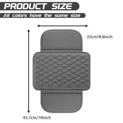 Car Center Console Cover, Upgraded Leather Arm Rest Cover for Car SUV, Car Middle Armrest Console Cover with 2 Storage Bags Scratch Resistant Waterproof Universal Car Accessories (Gray) - color: Gray