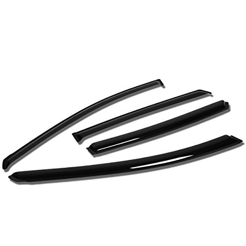 DNA MOTORING Set of 4 Tape-On Window Rain Guards for 04-10 Prius XW20 5DR Smoke Tint Window Visor Shade/Sun Wind/RAIN Deflector, WVS-T2-0165 - style: 04-10 PRIUS XW20 5DR