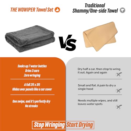 Car Drying Towel 1300 GSM, XL 24"x36", Microfiber Car Drying Towel, Twisted Loop Auto Drying Cloth, Ultra Absorbent, Fast Dry, Streak-Free Drying, Lint-Free & Scratch-Free, for Cars SUVs Trucks