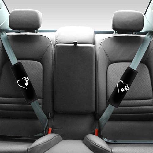 UNICEU Animal Dog Paws Lovely Heart Print Neoprene Soft Car Seatbelt Pads Protector Cover, 2 Packs, Soft Car Safety Seatbelt Strap for Kids Adults - color: Dog Paw Love Heart