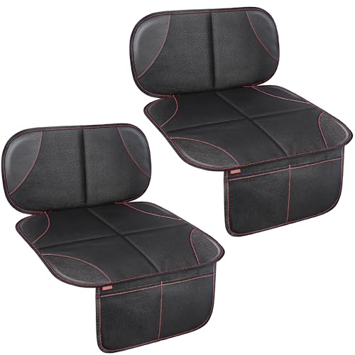 Sinvitron Car Seat Protector for Kids, Anti-Slip Thick Padding, Seat Mark Protection, 2 Storage Pockets for Toys & Snacks, Universal Fit for Most Vehicles (Black, 2 Pack) - color: Black, size: 2 Pack
