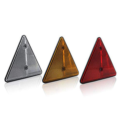 Tail Rear Back Marker Indicator Triangle Automotive Reflectors for Car Van Truck Trailer - White - Pack of 2