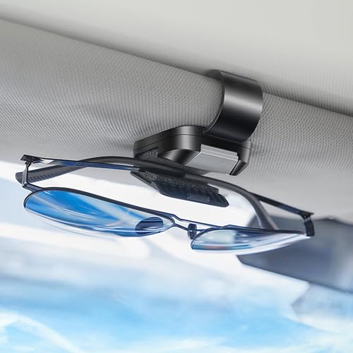 Amooca 1PCS One-Handed Operation Car Visor Sunglass Holder Clip - ABS Material, Universal Fit for Car/SUV/Truck, Durable Interior Car Accessories