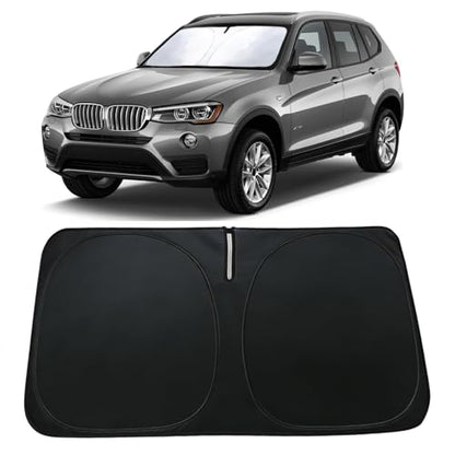 Windshield Sun Shade for BMW X3 2018-2026 Accessories, Car Front Window Sun Visor & Heat Shield | 240T Sunshade Protection Blocks UV Rays Keep Your Car Cooler - size: For | BMW X3 2018-2026