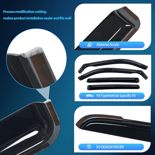 Nilight in Channel Rain Guards for Nissan Rogue 2021-2026 (NOT for Pathfinder Models) Side Window Deflectors Window Visors for Fresh Air in Rain, Highway Wind Noise Reduction-4PCS - size: Nissan Rogue 2021-2024