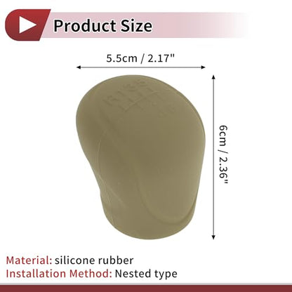 Gear Shift Knob Cover Universal for Car SUV Truck RV Insert Stick Shifting Handle Protector Silicone Beige - color: Beige