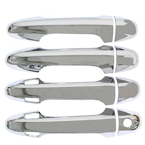 NewYall Chrome Outside Exterior Door Handle Covers for Toyota Highlander 2014-2019 Tacoma 2016-2023 Outer Front Rear Left Driver and Right Passenger Side with Smart Keyhole