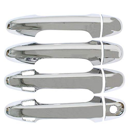 NewYall Chrome Outside Exterior Door Handle Covers for Toyota Highlander 2014-2019 Tacoma 2016-2023 Outer Front Rear Left Driver and Right Passenger Side with Smart Keyhole