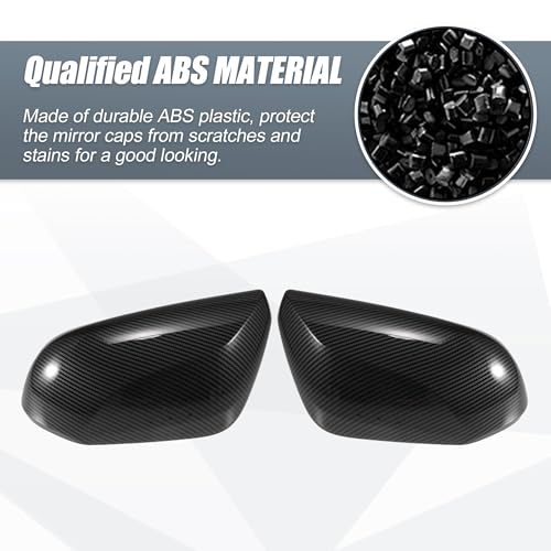 X AUTOHAUX 1 Pair Car Rear View Driver Passenger Side Mirror Cover Cap Overlay Black Carbon Fiber Pattern for Toyota Prius 16-19 for Toyota Prime Mirror Guard Covers Exterior Decoration Trims
