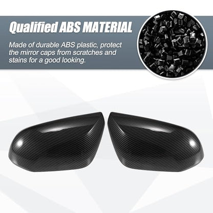 X AUTOHAUX 1 Pair Car Rear View Driver Passenger Side Mirror Cover Cap Overlay Black Carbon Fiber Pattern for Toyota Prius 16-19 for Toyota Prime Mirror Guard Covers Exterior Decoration Trims