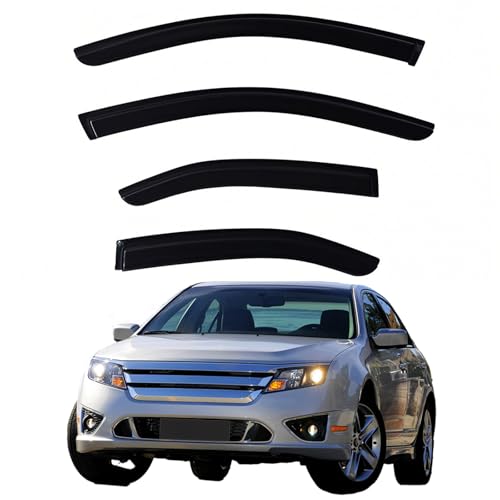 Window Visors Rain Guards fits 2006-2012 Ford Fusion, Out-Channel Window Wind Deflectors Vent Shades Accessories for 2007-2012 Lincoln MKZ, 2006-2010 Mercury Milan, 2006 Lincoln Zephyr, 4 Pcs - size: 2006-2012 Ford Fusion