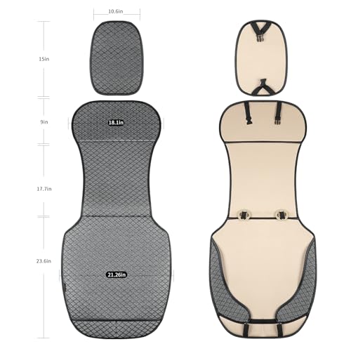 Breathable Car Seat Cover,Luxury Front Seat Cover,Durable and Non Slip,Polyester Silk Material, Universal Car Seat Cushion,Suitable for All Seasons,Airbag Compatible (Gray，1PC) - color: Gray-Front-1pc