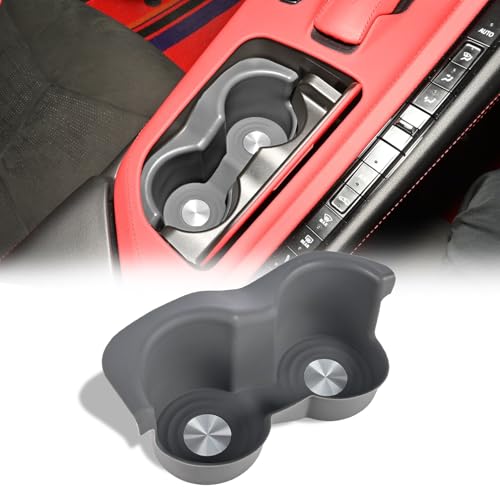 Cup Holder Coaster Inserts,Silicon Center Console Front Cup Holder Box Drink Holder Organizer Interior Accessories for Corvette C8 Stingray Z51 2020+ for C8 Z06 2023+/E-ray 2024+ (Gray) - color: GRAY