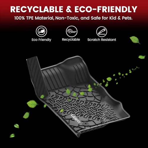 LASFIT Floor Mats & Cargo Liner for Ford Bronco 4-Door Carpet Floor Only 2026 2025 2024 2023 2022 2021 All Weather TPE SUV Trunk Mat Custom Fit Cargo Area Mat, 1st+2nd Row+Trunk Liner Full Set - style: 4) Bronco 4-door| 21-25 | Combo Set Carpet Floor
