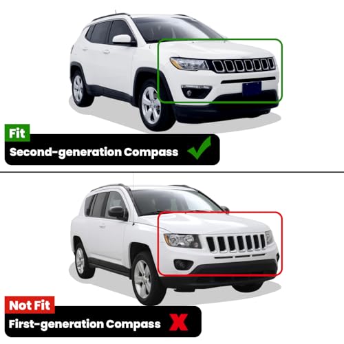 LASFIT Floor Mats for Jeep Compass 2017-2025 2026 All Weather TPE Custom Fit Car Mats Floor Liners 1st & 2nd Row, Black - style: Compass 2017-2026 Floor Mats