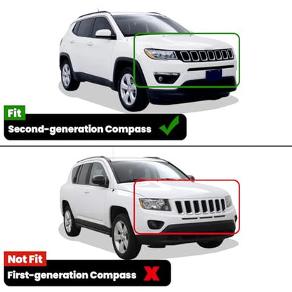 LASFIT Floor Mats for Jeep Compass 2017-2025 2026 All Weather TPE Custom Fit Car Mats Floor Liners 1st & 2nd Row, Black - style: Compass 2017-2026 Floor Mats