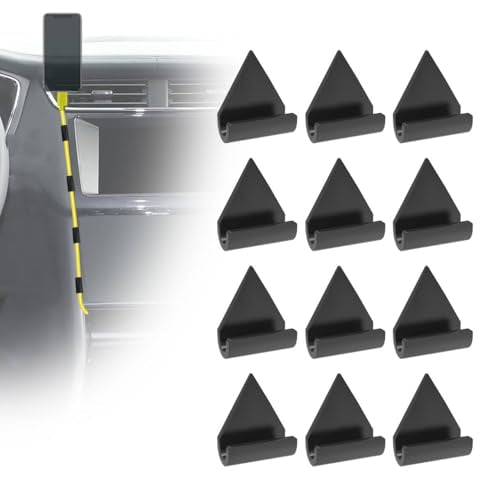 12 Pcs Car Trim Cable Clips, Wire Clips Cable Management Wire Organizer Cord Holder, Neatly Organize Cables for Vehicle Interior, Easy Installation, Ideal for Phone Chargers, Dash Cams and More