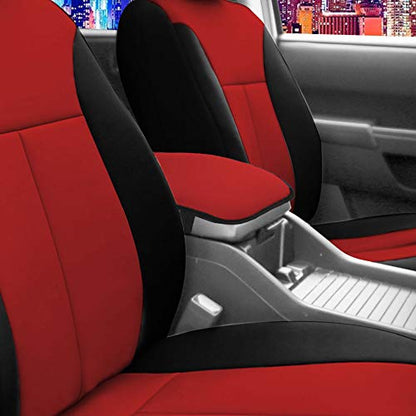 FH Group Faux Leather Center Console Armrest Cushion, Luxury Seat Box Cover Protector fits Most Cars, SUVs, and Trucks Red - color: Red, style: Console Cover (Plain)