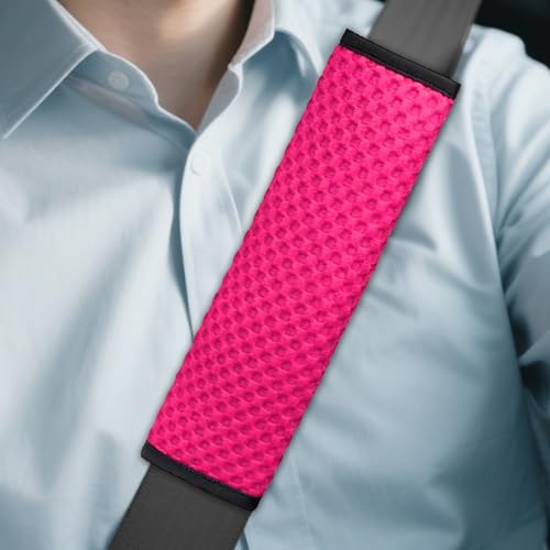 2PCS Car Seat Belt Covers, Soft Seat Belt Shoulder Pads Neck Covers, Breathable Mesh Seatbelt Strap Protector, Car Interior Accessories for Comfortable Driving Fit for Truck SUV (Rose Red) - color: Rose Red