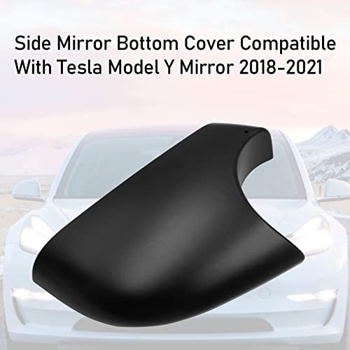 Jaronx Compatible with Tesla Model Y Mirror Lower Cover 2018-2025,Left Drive Side Rearview Mirrors Base Trim Bottom Cover Replacement for Tesla Model Y Accessories(Left) - size: Left Side Black, style: Model Y