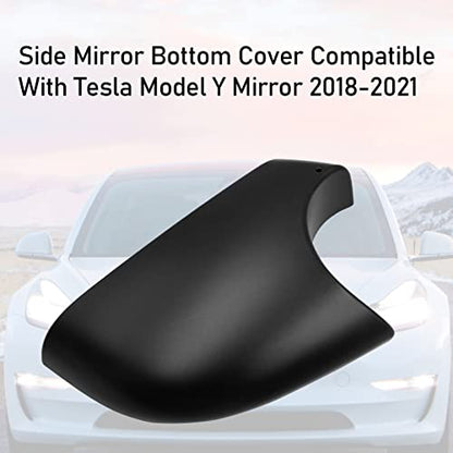 Jaronx Compatible with Tesla Model Y Mirror Lower Cover 2018-2025,Left Drive Side Rearview Mirrors Base Trim Bottom Cover Replacement for Tesla Model Y Accessories(Left) - size: Left Side Black, style: Model Y