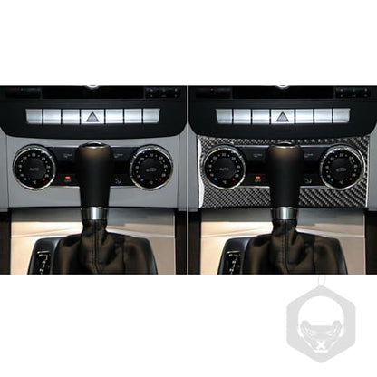 NVCNX Carbon Fiber Compatible with Mercedes-Benz C-Class W204 C250 C300 C350 C63 AMG 2012 2013 2014 Sedan / 2012-2015 Coupe Accessories Dash AC Control Panel Cover Sticker Decal Interior Trim B 1PC - color: Dash Ac Climate Control Panel Trim B - for 2012+