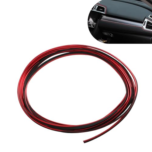 Electroplated Car Interior Trim Strip, 32.8ft Flexible DIY Dashboard & Door Molding Insert with Installation Tool, Car Interior Filler Insert Strips, Universal Fit for Most Vehicles (Red)