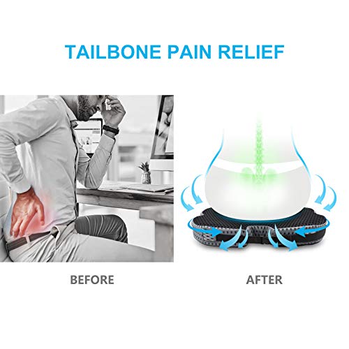 2025 Upgrades Car Coccyx Seat Cushion Pad for Sciatica Tailbone Pain Relief, Heightening Wedge Booster Seat Cushion for Short People Driving, Truck Car Accessories Driver, for Office Chair