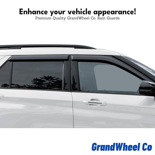 Window Deflectors Smoke Tinted Tape-On Side Window Vent Visor Deflectors Rain Guards Compatible with Compass 2017-2026 - 4pcs. GW0016 - color: Black