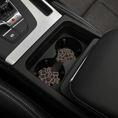 Cheetah Print Steering Wheel Cover Coffee Leopard Print Steering Wheel Cover Breathable Universal for 15 Inch Anti-Slip Car with 2 Pieces Car Coasters Suitable for Men Women Cheetahs - color: Cheetah Print