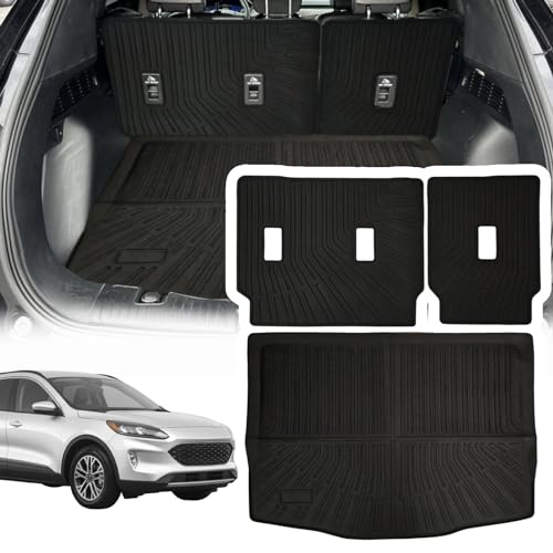 Cargo Liner Compatible with 2020-2025 Ford Escape Trunk Mat Cargo Mat Back Seat Cover Protector(Backrest Mats+Trunk Mat) - size: For 2020-2025 Ford Escape
