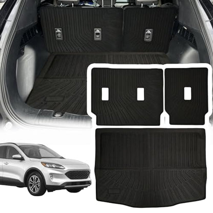 Cargo Liner Compatible with 2020-2025 Ford Escape Trunk Mat Cargo Mat Back Seat Cover Protector(Backrest Mats+Trunk Mat) - size: For 2020-2025 Ford Escape