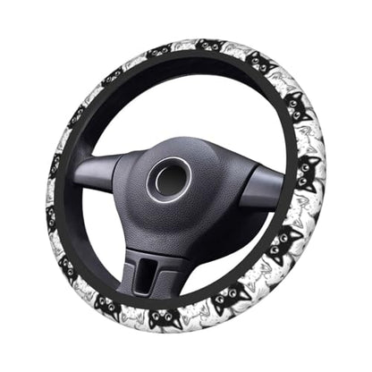 Cat Steering Wheel Covers Non Slip Neoprene Universal 15 Inch Steering Wheel Protector Car Cover for Men Women - color: Cat2