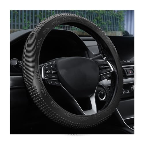 Bittwee Steering Wheel Cover, Car Silicone Steering Wheel Protector, Anti-Slip Soft Odorless Wheel Covers, Universal 14-15 Inch Steering Wheel, Automotive Interior Accessories (Black) - color: Black