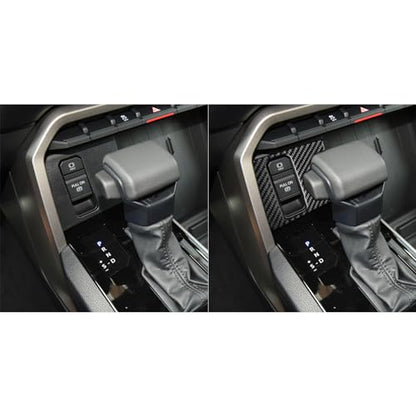 NVCNX Real Premium Carbon Fiber for Toyota Tundra 2022-2026 / Sequoia 2023-2026 2024 2025 Center Console Electronic Handbrake Button Panel Cover Interior Trim Accessories Overlay Sticker Decal 1PC - color: Center Console Electronic Handbrake Button Trim