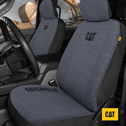 CAT CozyBlend Car Seat Covers, Blue Heather - Premium Jersey Fabric Seat Covers for Cars Trucks SUV, Breathable Cotton Car Seat Covers Front Seats Only, Universal Fit Automotive Interior Covers - color: Blue